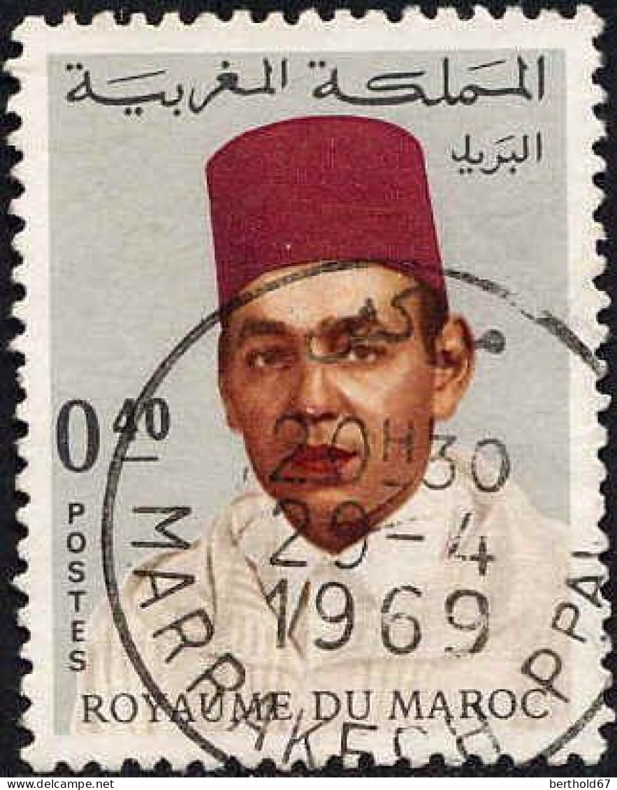 Maroc Poste Obl Yv: 543 Mi:608 Hassan II Burnous Marrakech 29-4-1969 (TB Cachet à Date) - Morocco (1956-...)