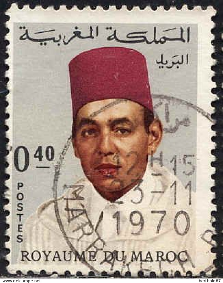 Maroc Poste Obl Yv: 543 Mi:608 Hassan II Burnous Marrakech 23-11-1970 (TB Cachet à Date) - Maroc (1956-...)