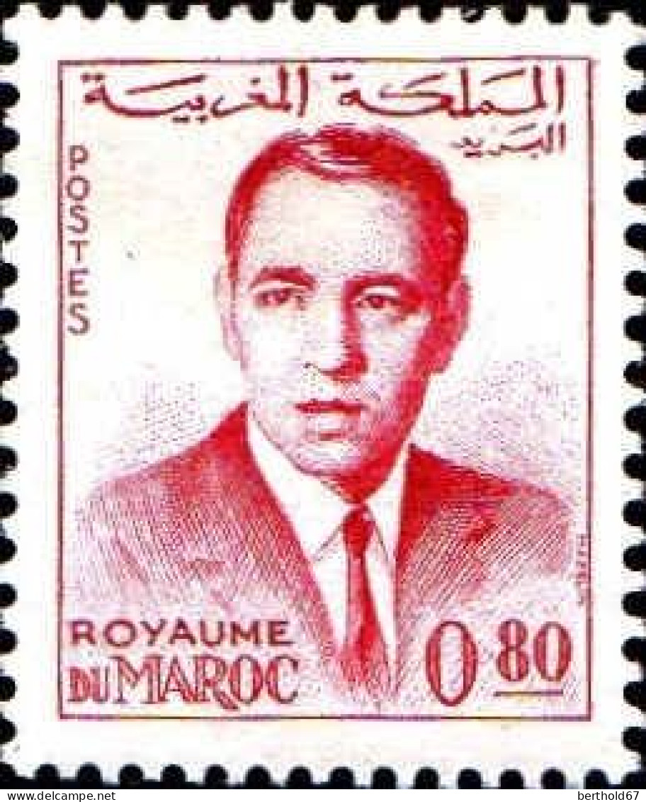 Maroc Poste N* Yv: 444 Mi:502 Hassan II (Trace De Charnière) - Morocco (1956-...)