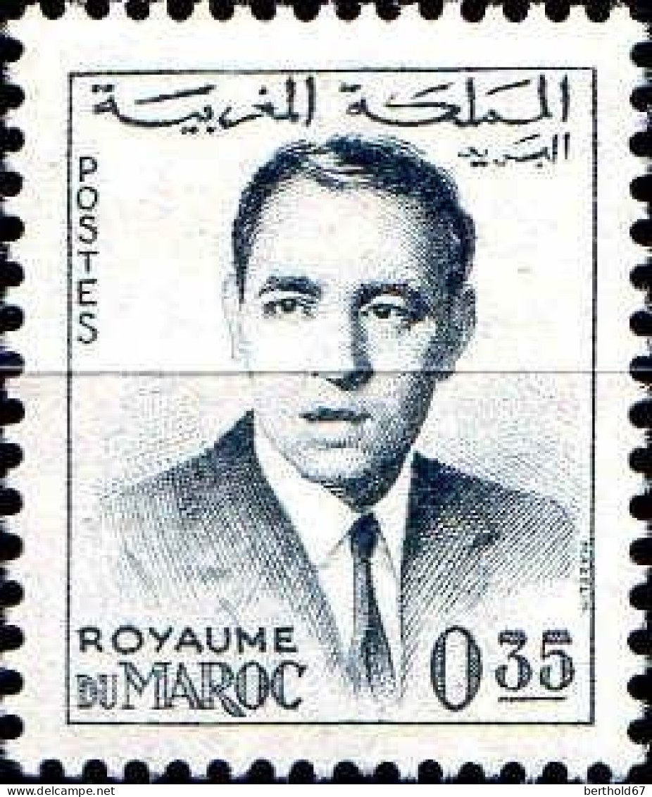 Maroc Poste N* Yv: 441A Mi:497 Hassan II (Trace De Charnière) - Marruecos (1956-...)