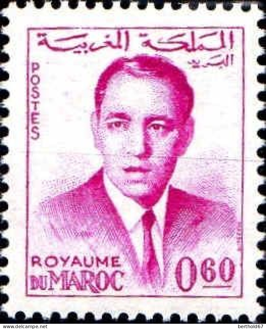 Maroc Poste N* Yv: 442A Mi:500 Hassan II (Trace De Charnière) - Morocco (1956-...)