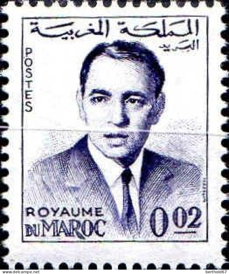 Maroc Poste N* Yv: 436 Mi:490 Hassan II (Trace De Charnière) - Marruecos (1956-...)