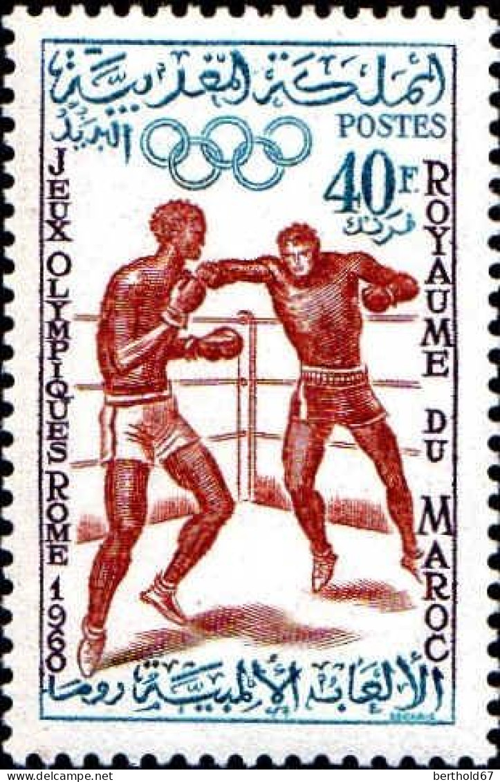 Maroc Poste N* Yv: 418 Mi:467 Jeux Olympiques Rome Boxe (Trace De Charnière) - Marruecos (1956-...)