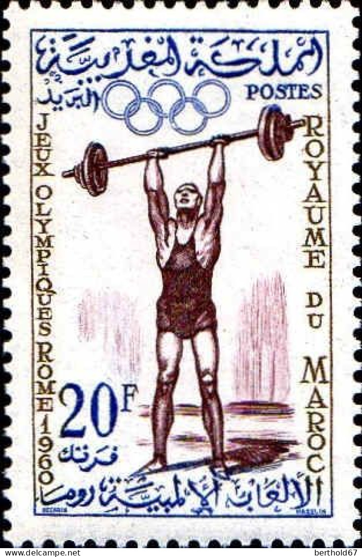 Maroc Poste N* Yv: 416 Mi:465 Jeux Olympiques Rome Haltérophilie (Trace De Charnière) - Morocco (1956-...)