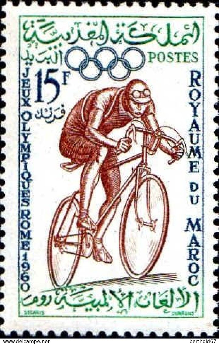 Maroc Poste N* Yv: 415 Mi:464 Jeux Olympiques Rome Cyclisme (Trace De Charnière) - Marruecos (1956-...)