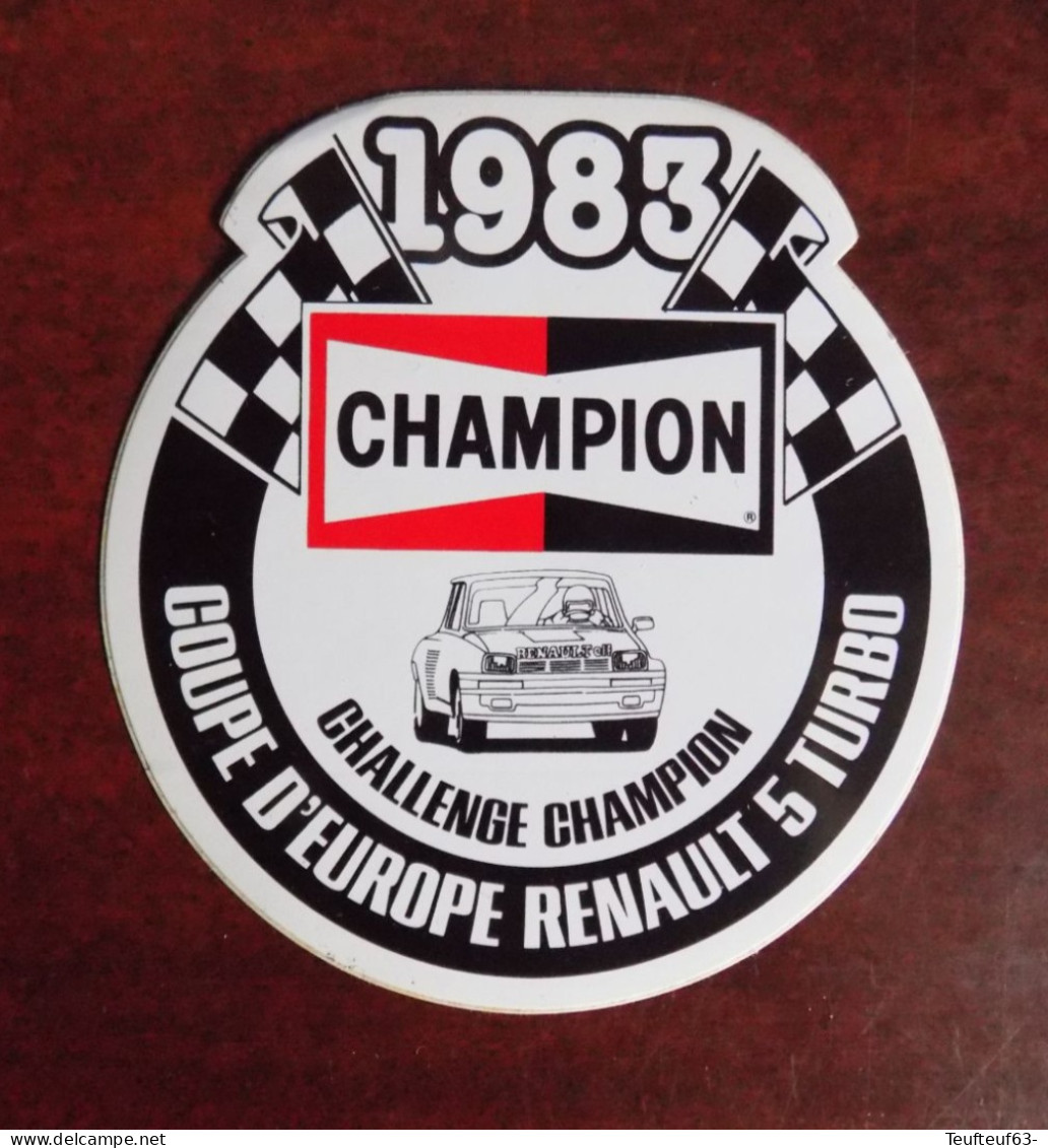 Autocollant Champion 1983 Coupe D'Europe Renault 5 Turbo - Stickers