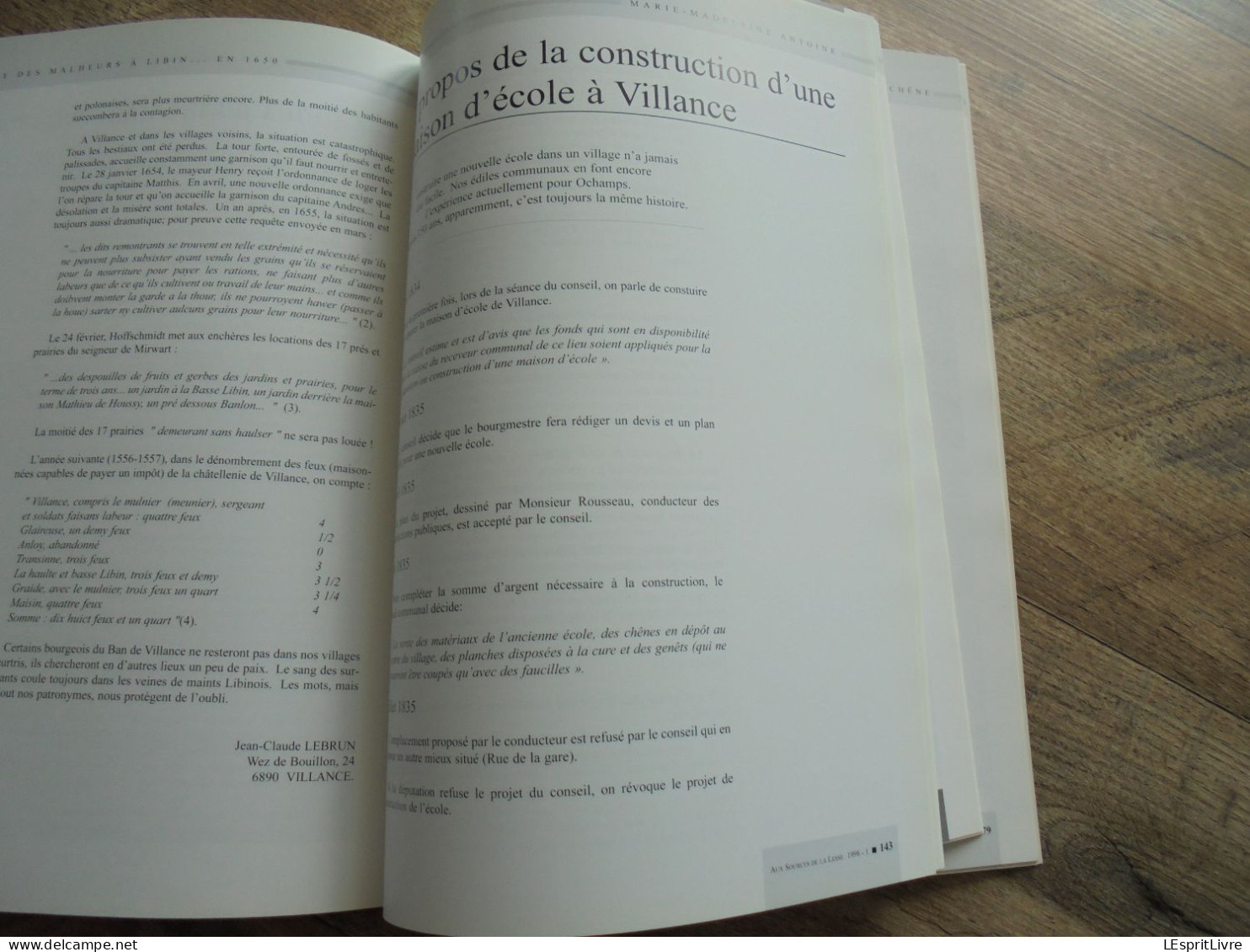 AUX SOURCES DE LA LESSE N° 1 Régionalisme Libin Ochamps Anloy Libin Villance Industrie Poêlerie Généalogie Duchêne