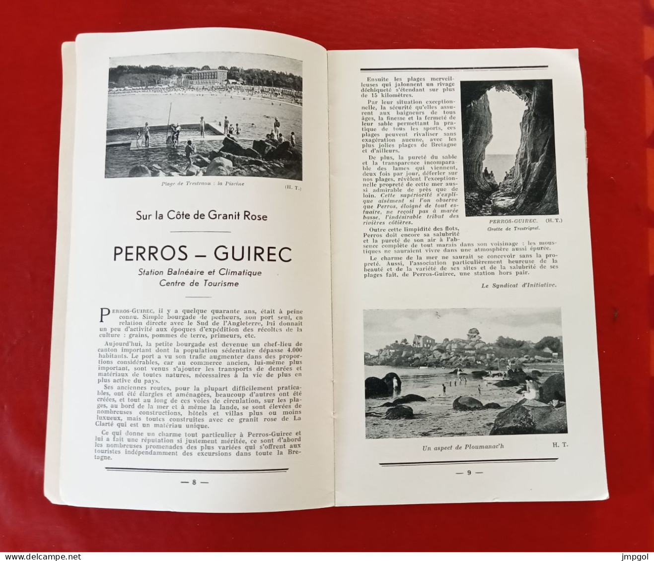 Guide 1935 Perros Guirec La Clarté Ploumanach Trégastel Trestrignel ... Liste Des Maisons Recommandées Hôtels Pensions.. - Dépliants Turistici