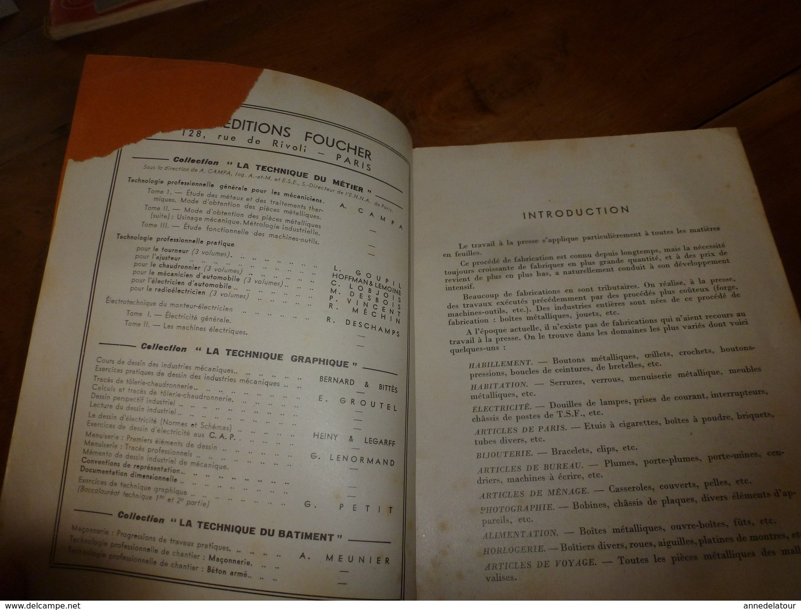 Rare livre pour la pratique (Découpage- Cambrage- Emboutissage ) par L. Girardot  "L'OUTILLEUR"