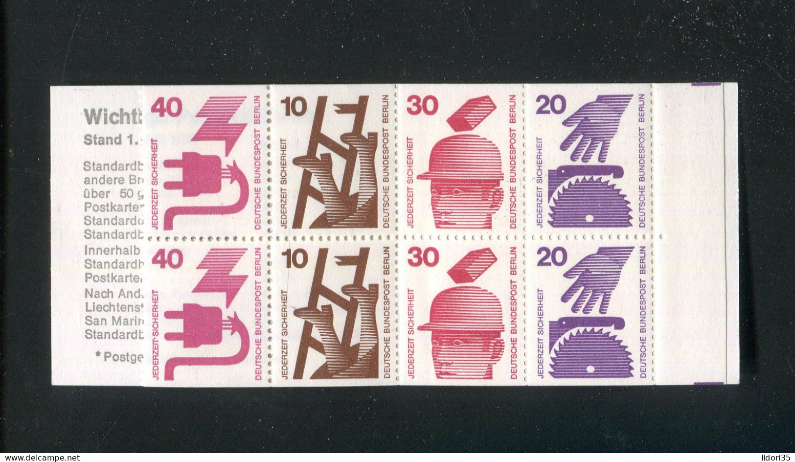 "BERLIN" 1974, Markenheftchen Mi. MH 9c I OZ ** (L2001) - Postzegelboekjes