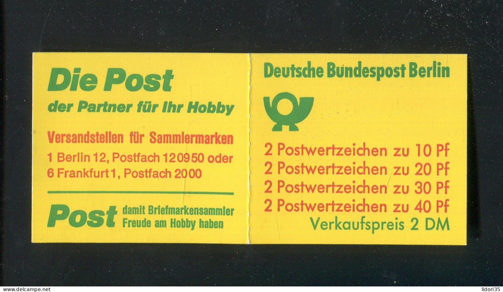 "BERLIN" 1974, Markenheftchen Mi. MH 9c I OZ ** (L2001) - Postzegelboekjes