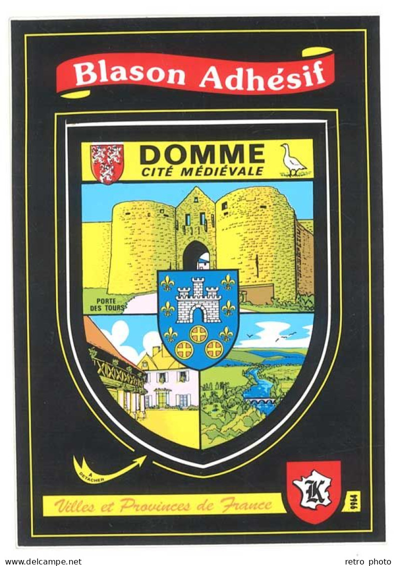 2 Cpsm Ecusson / Blason Adhésif Domme - Altri & Non Classificati