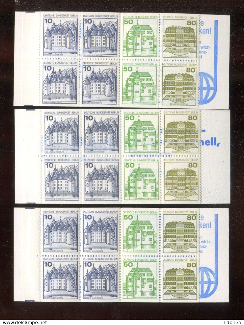 "BERLIN" 1982, Markenheftchen Mi. MH 13a OZ, 13b OZ Und 13c OZ ** (L2002) - Postzegelboekjes