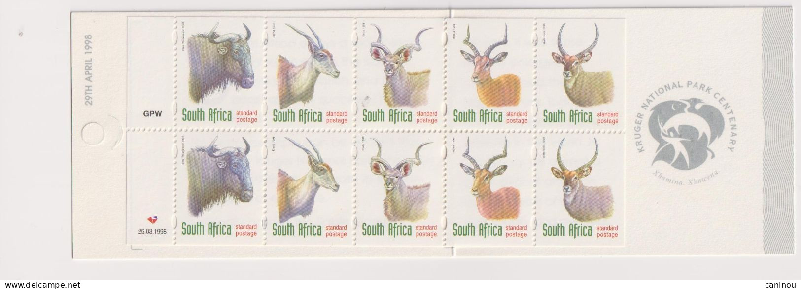 AFRIQUE DU SUD   Y & T CARNET C998a ANTILOPES PARC KRUGER 1998 NEUF - Libretti