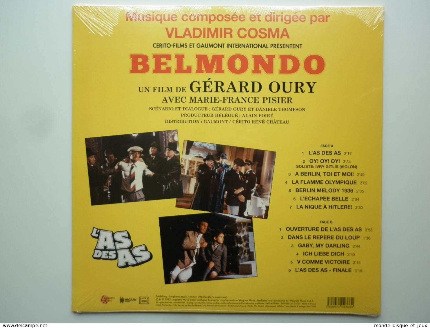 Vladimir Cosma Album 33Tours Vinyle Jean Paul Belmondo L'As Des As Bof - Otros - Canción Francesa