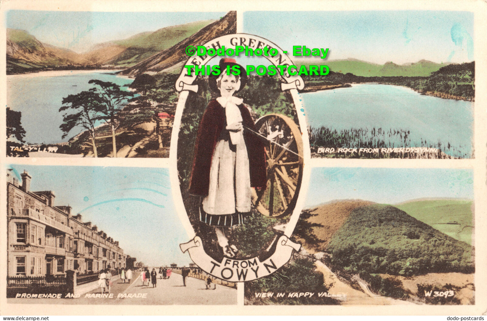 R356613 Welsh Greetings From Towyn. W3093. Valentines. Sepiatype Postcard. Valen - World