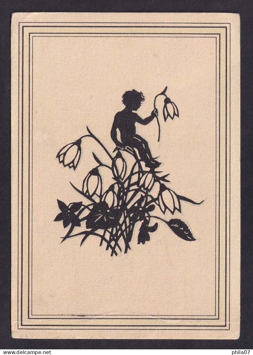 Flowers / Postcard Not Circulated, 2 Scans - Silhouette - Scissor-type