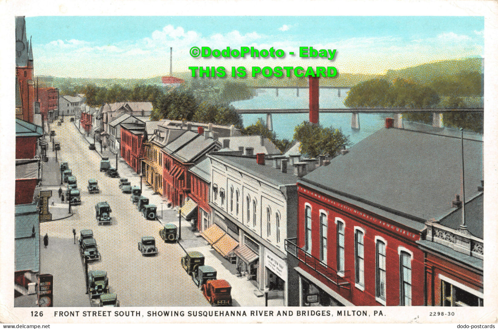 R356631 126. Front Street South. Showing Susquehanna River And Bridges. Milton. - World