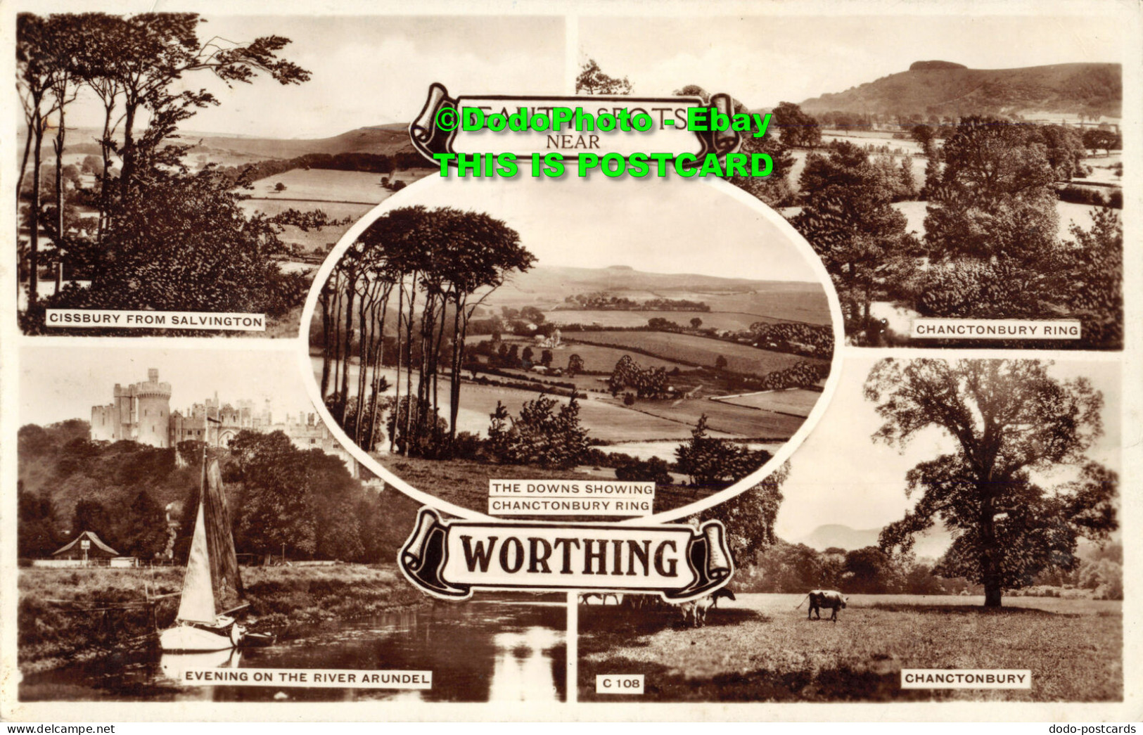 R357030 Beauty Spots Near Worthing. C. 108. RP. 1957. Multi View - World