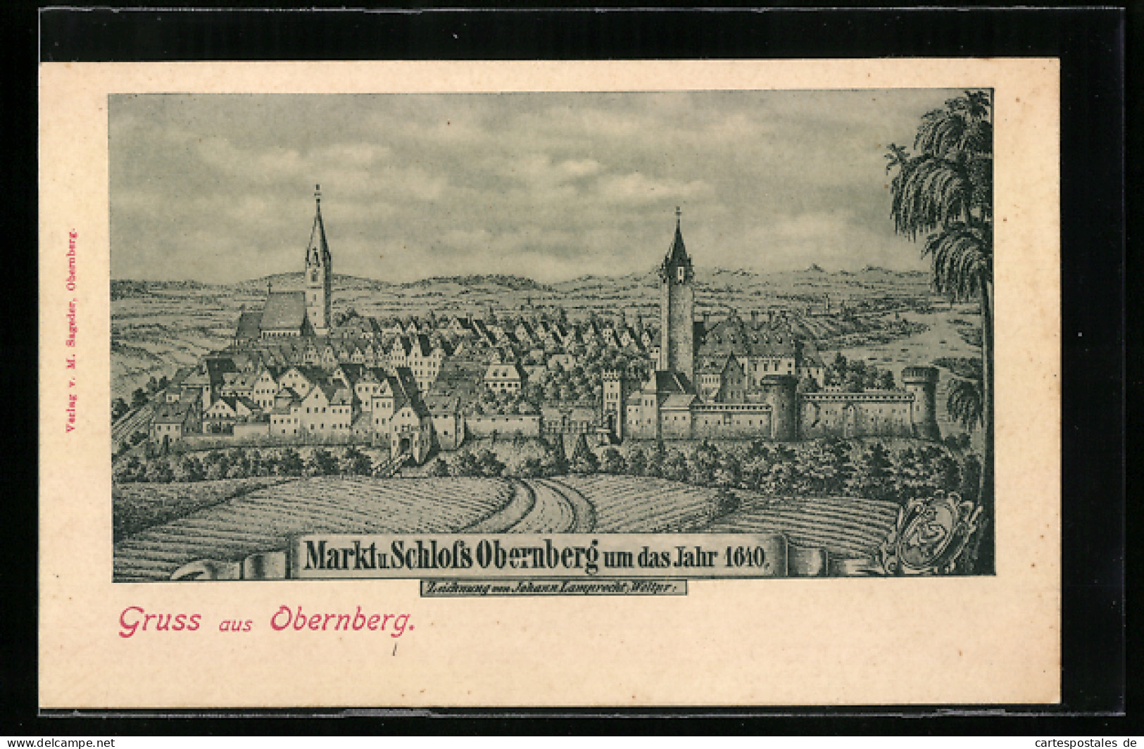 Künstler-AK Obernberg, Markt Und Schloss Um Das Jahr 1640  - Autres & Non Classés