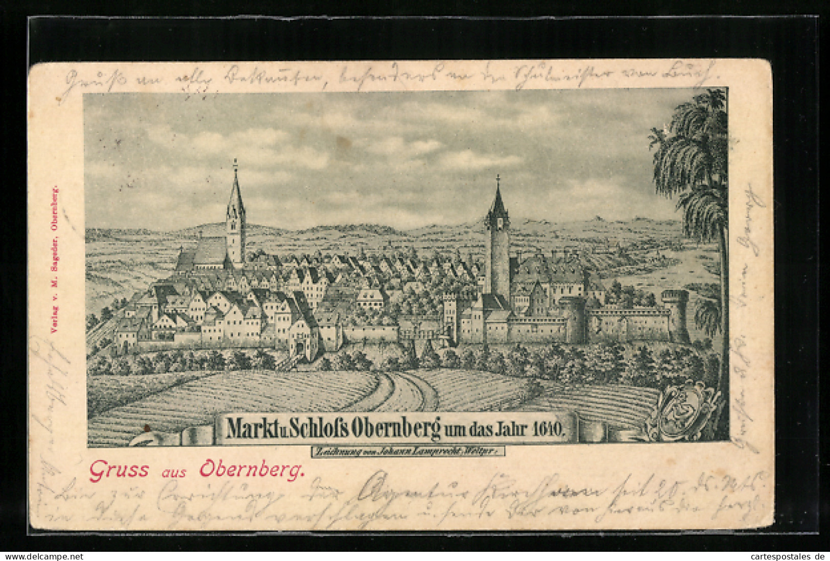 Künstler-AK Obernberg, Schloss Und Markt Um Das Jahr 1640  - Autres & Non Classés