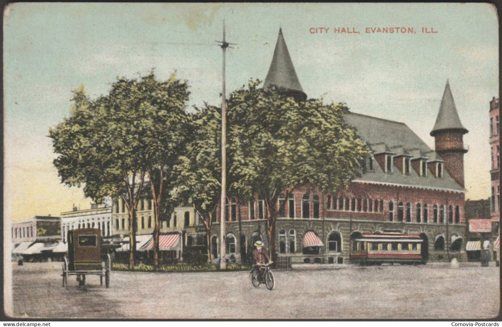 City Hall, Evanston, Illinois, 1908 - SH Knox Postcard - Sonstige & Ohne Zuordnung