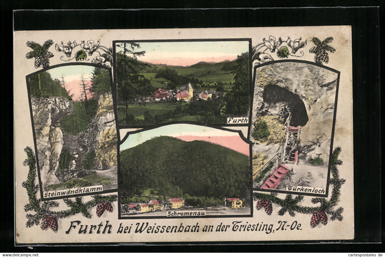 AK Furth Bei Weissenbach /Triesting, Ortsansicht Aus Der Vogelschau, Türkenloch, Steinwandklamm  - Other & Unclassified