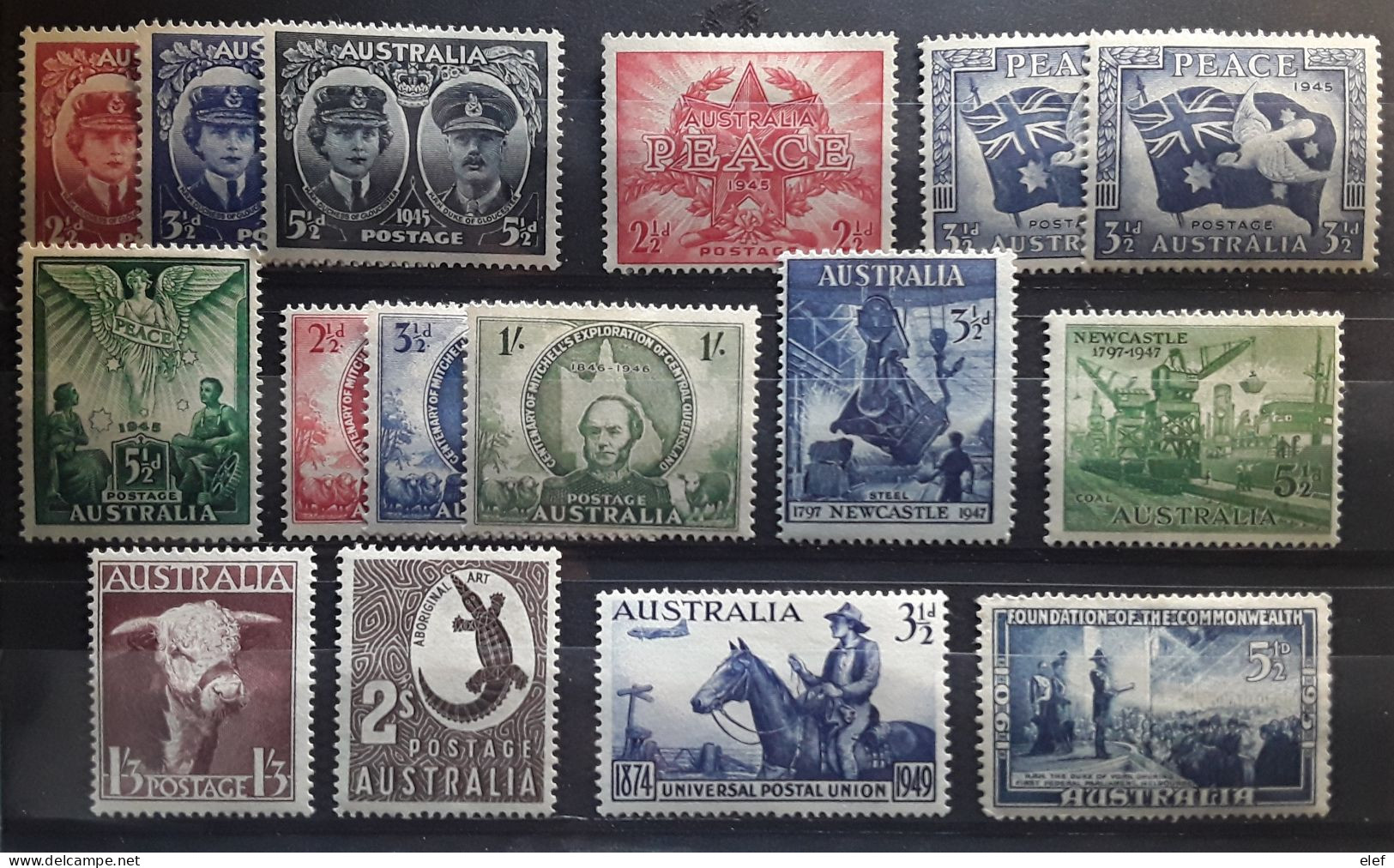 AUSTRALIA 1945 - 1951, Commémoratifs 16 Timbres Entre Yvert No 146 - 179 , Neufs ** / * MH / MNH , TB - Mint Stamps