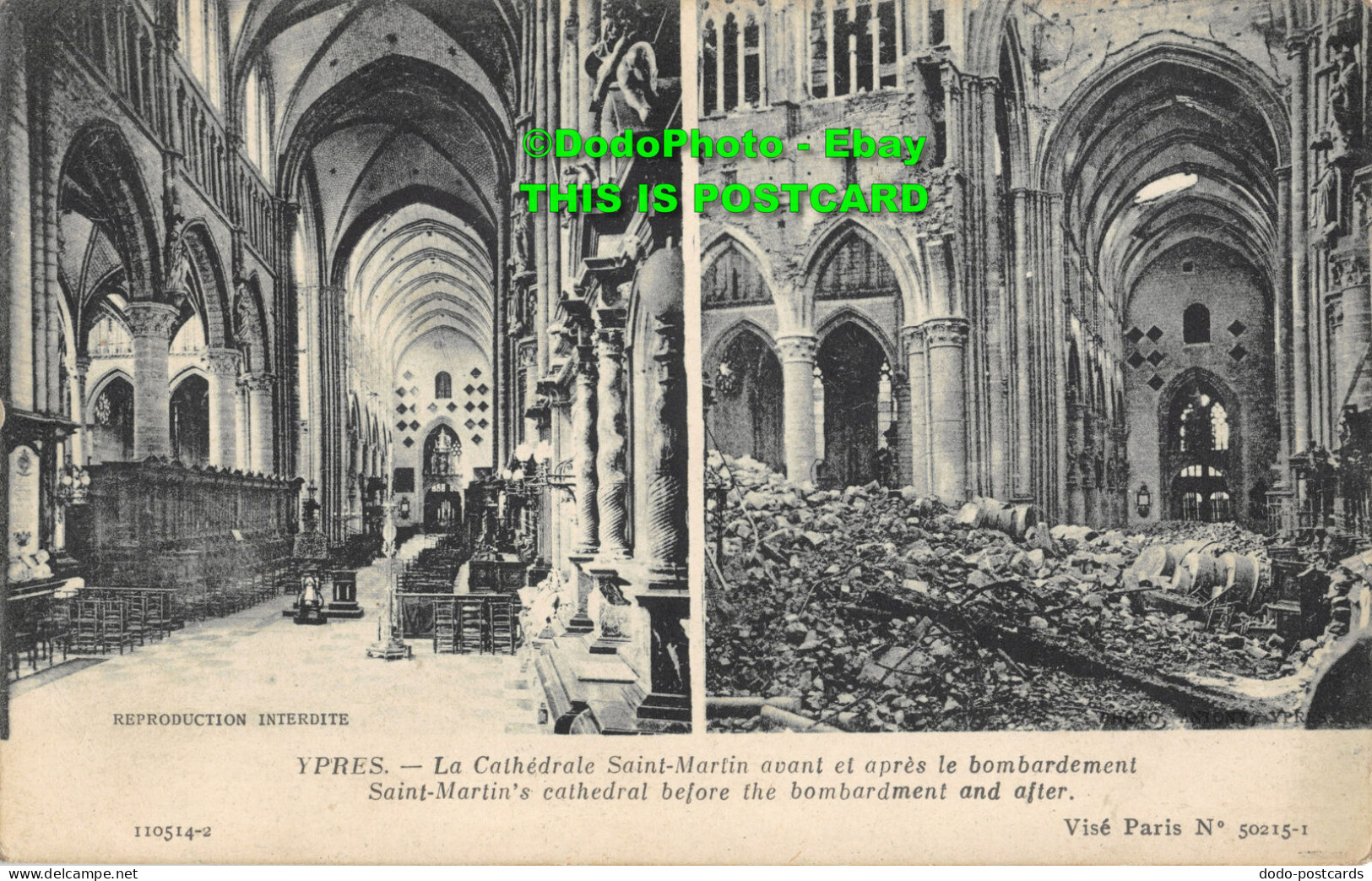 R357350 Ypres. Saint Martins Cathedral Before The Bombardment And After. Vise Pa - Monde