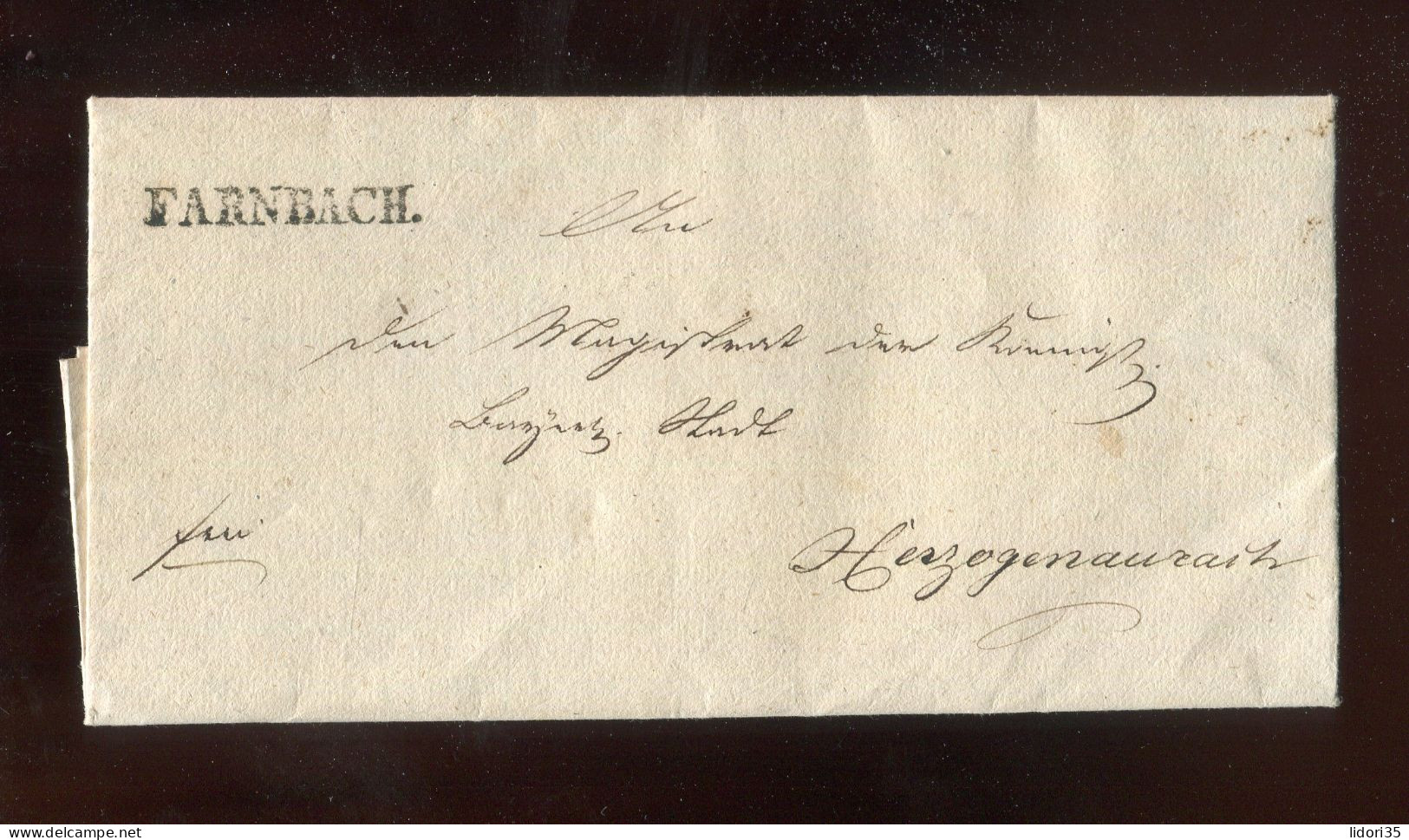 "BAYERN" 1832, Vorphila-Brief Mit Klarem L1 "FARNBACH", Innen Gebuehren- Und Praegestempel (L2005) - Vorphilatelie