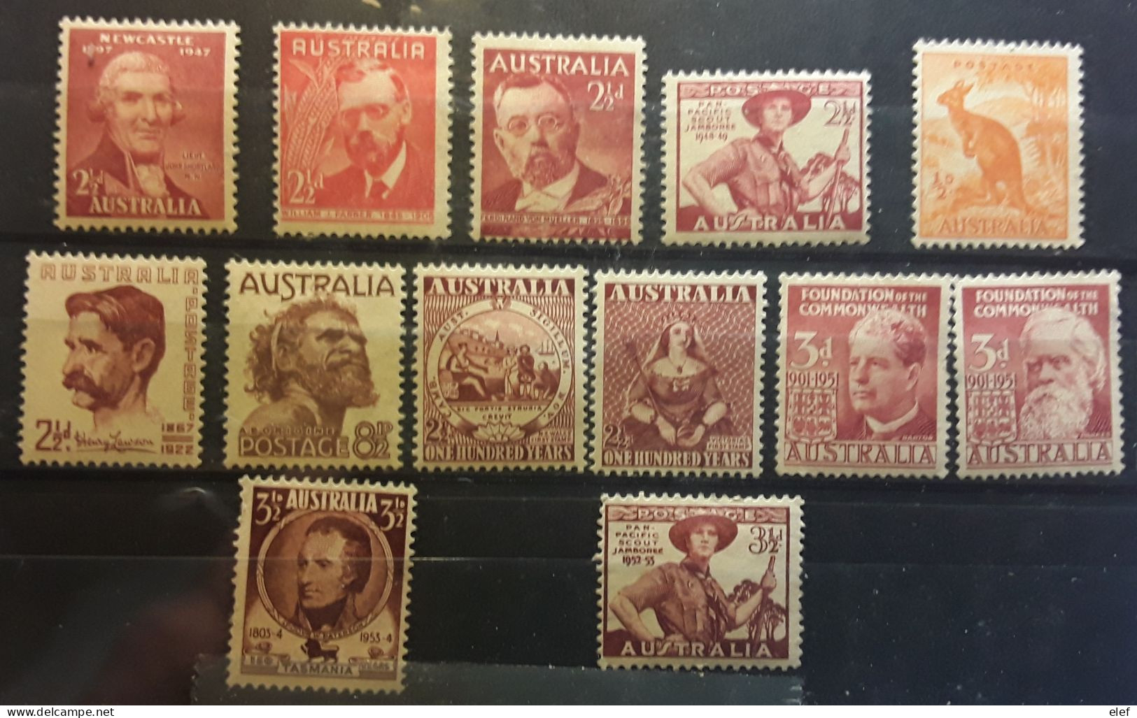 AUSTRALIA 1947 - 1951, Commémoratifs Petit Format  13 Timbres Entre Yvert No 146 - 179 , Neufs / * MH , TB - Nuovi