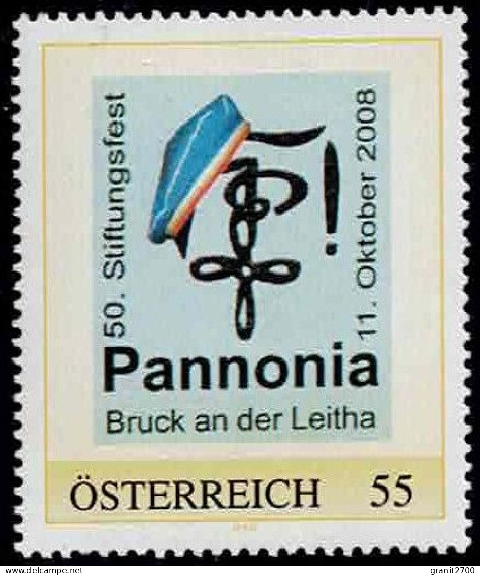 PM  50.Stiftungsfest Pannonia - Bruck An Der Leitha  Ex Bogen Nr. 8021725  Postfrisch - Timbres Personnalisés