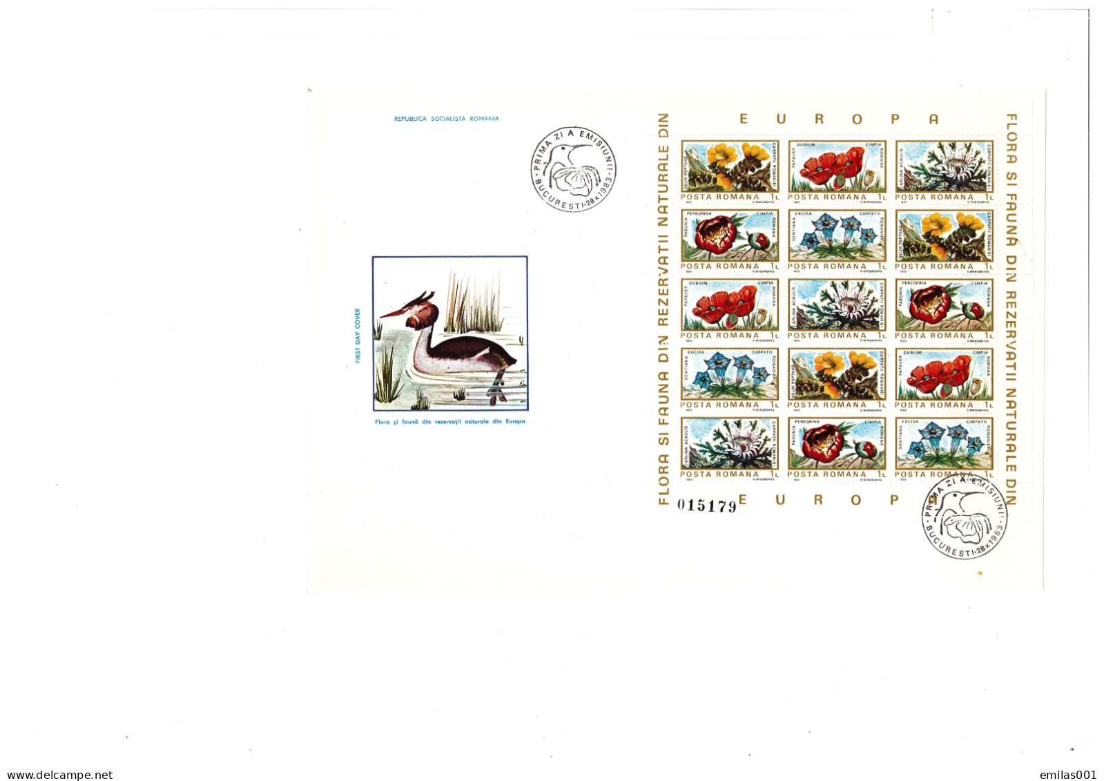 FDC Roumanie , Blocs Faune Et Flore 1983 - FDC