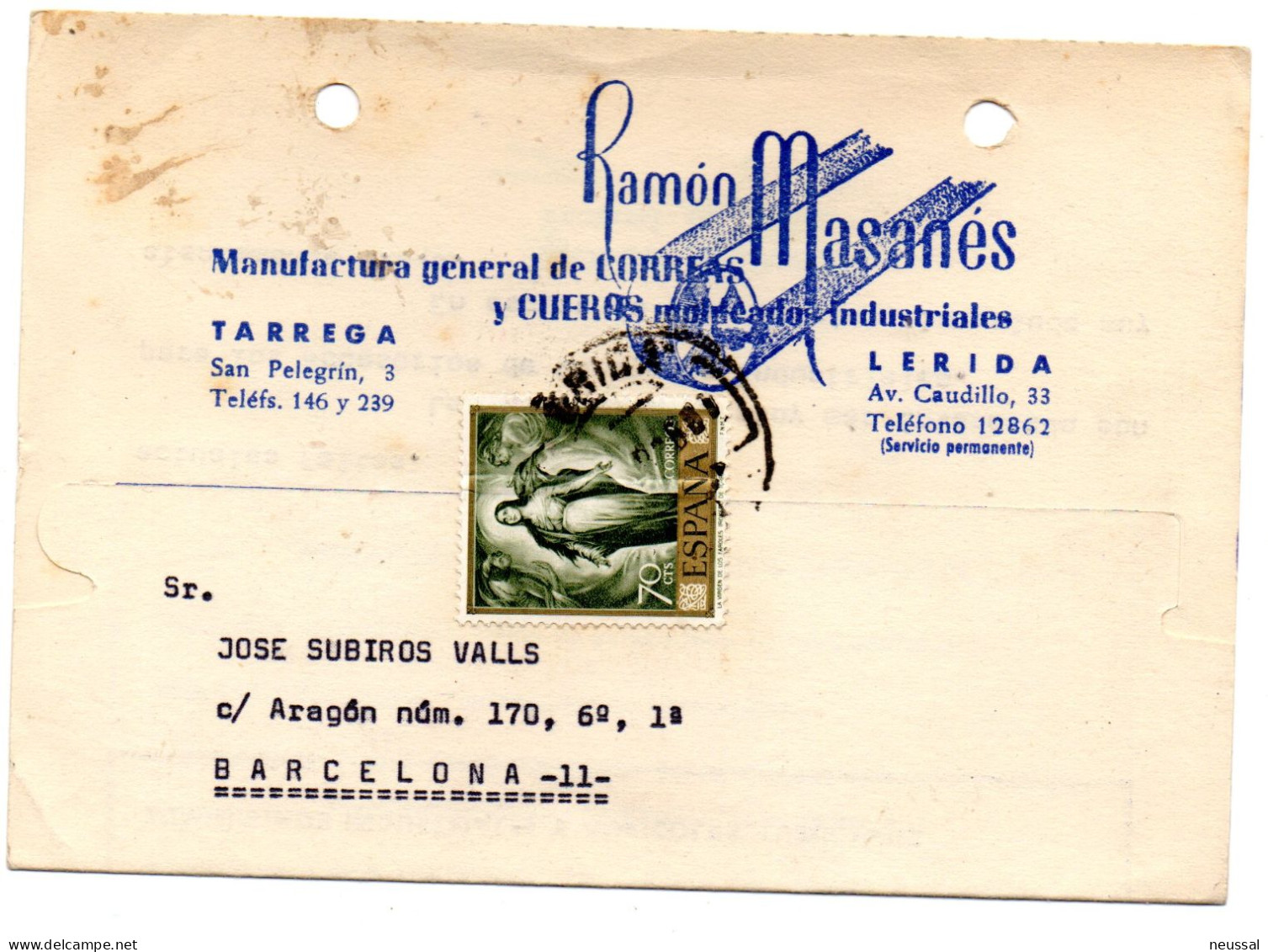 Tarjeta De 1968 - Brieven En Documenten