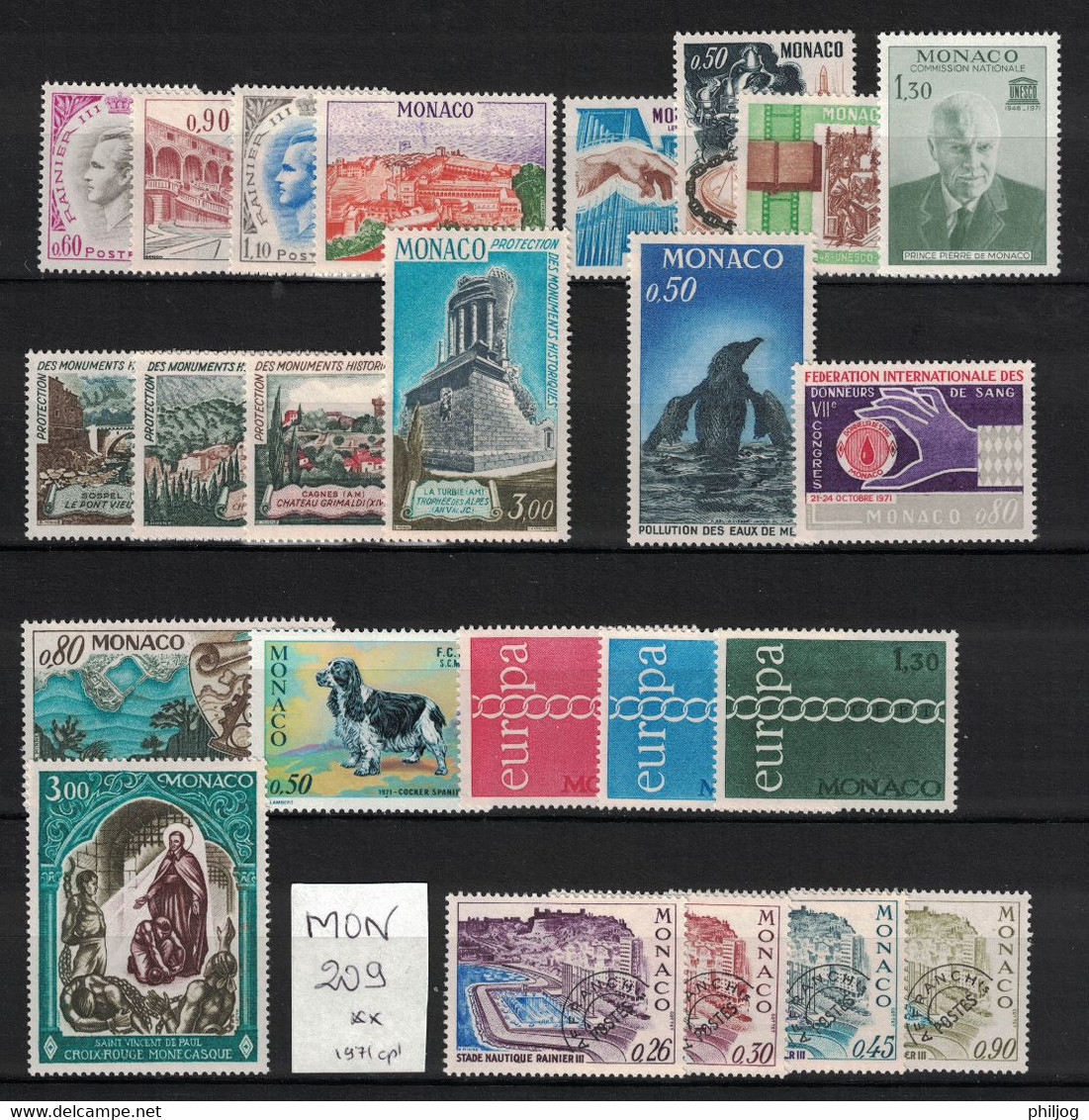 Monaco - Année 1971 Complète Avec Préoblitéré - Neuve SANS Charnière - MNH Year 1971 With Precancel - Volledige Jaargang