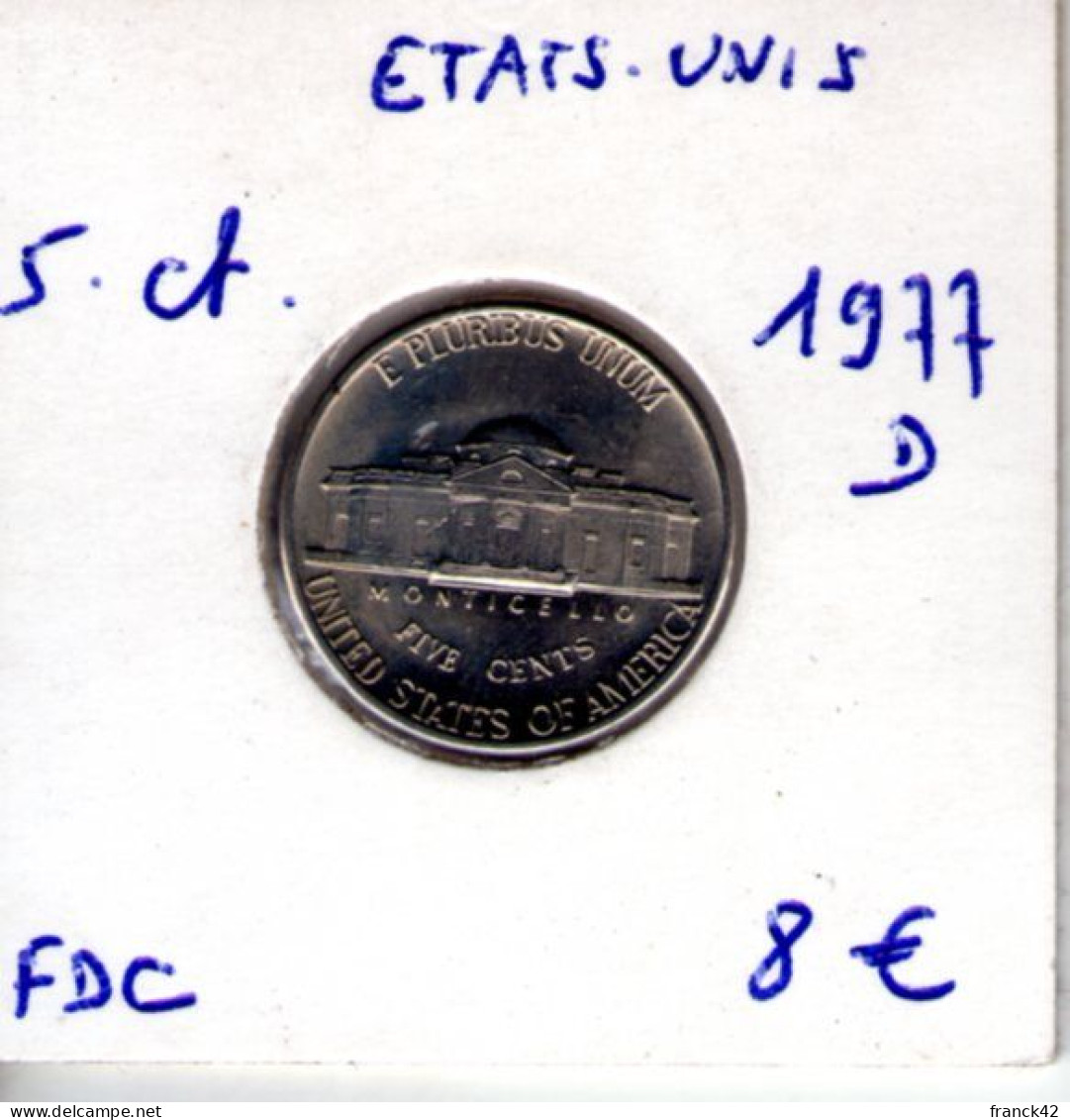 Etats Unis. 5 Cent 1977 D - 1938-…: Jefferson