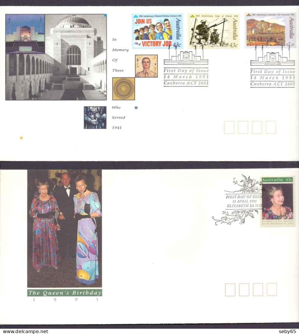 Australia 1991 - Complete Year Collection, First Day Cover, Covers, Full Year Set, 13 FDC’s - Primo Giorno D'emissione (FDC)