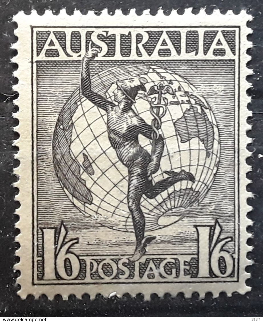 AUSTRALIA 1949 Airmail Poste Aérienne,  Allégorie 1 / 6 S Gris Brun  , Neuf / * MH ,TB - Mint Stamps