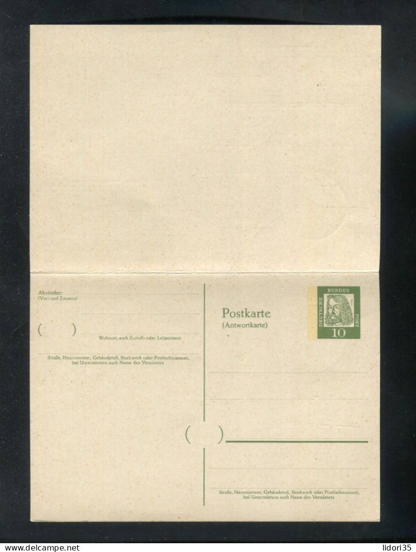 "BUNDESREPUBLIK DEUTSCHLAND" 1963, Postkarte Mit Antwortkarte Mi. P 70, Stegstempel "BELLHEIM" (L2009) - Cartes Postales - Oblitérées