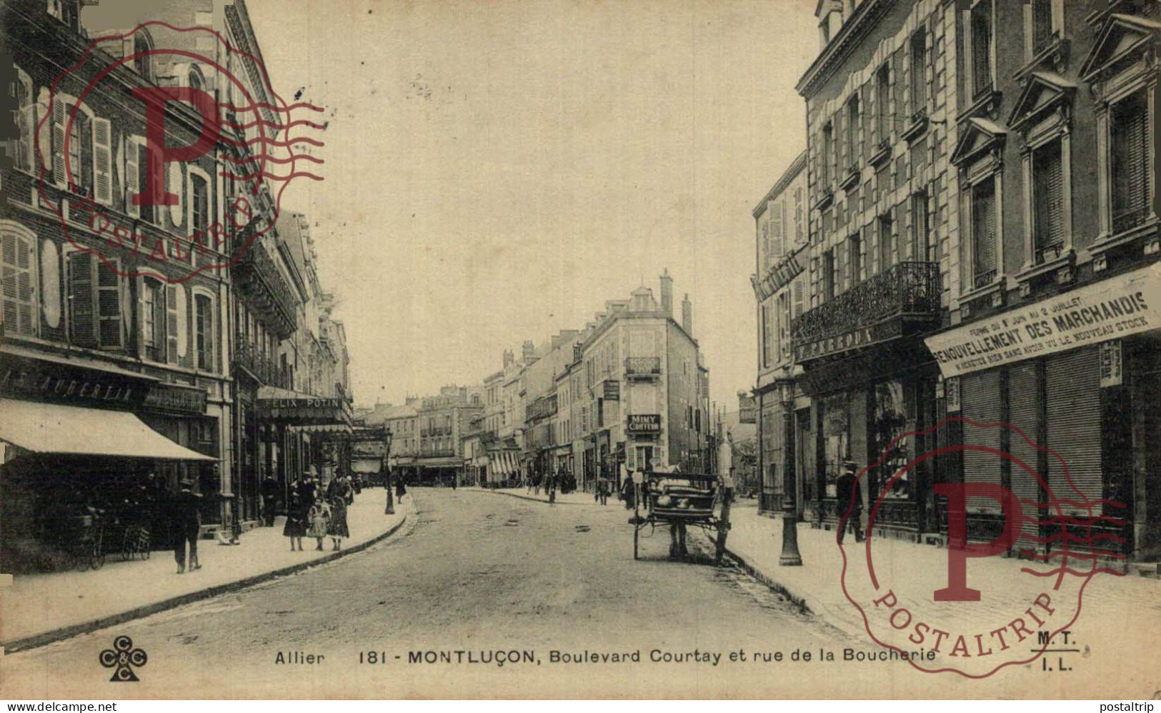 FRANCIA. FRANCE. MONTLUÇON. Boulevard Courtay Et Rue De La Boucherie - Montlucon