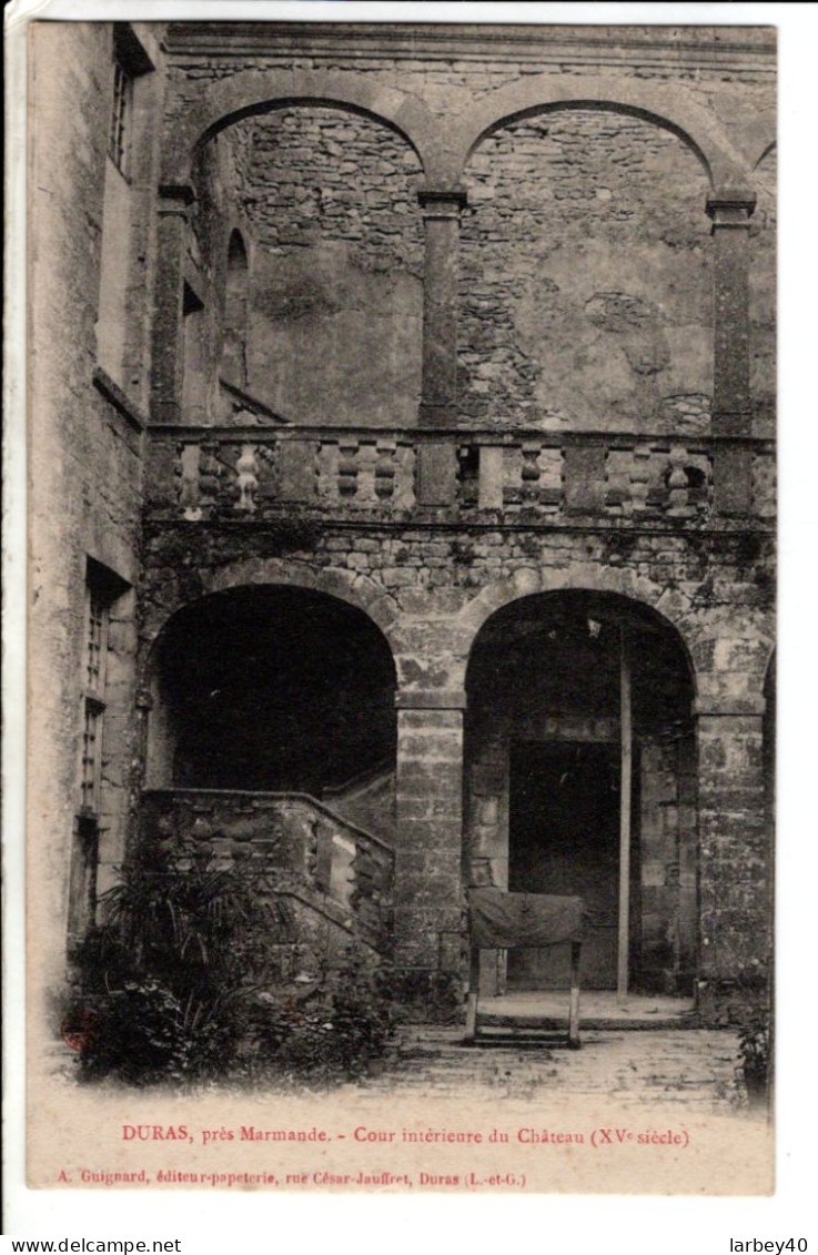 Duras Rue Des Fours Chateau Ect - 4 Cartes Postales Ancienne - Sonstige & Ohne Zuordnung