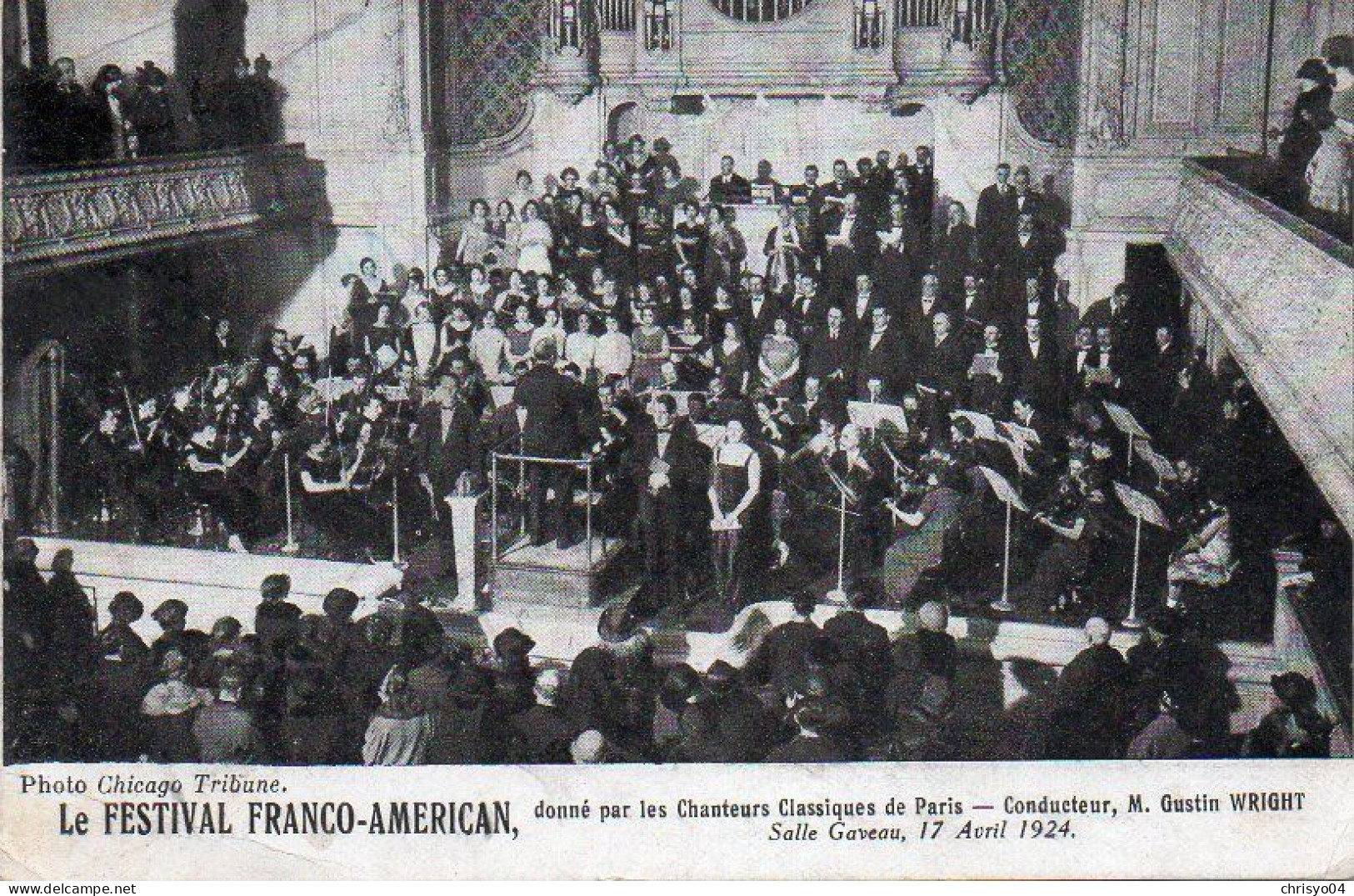 4V4Sb   Paris Festival Franco - Américain Donné Par Chanteurs Classiques En 1924 Salle Gaveau - Autres & Non Classés