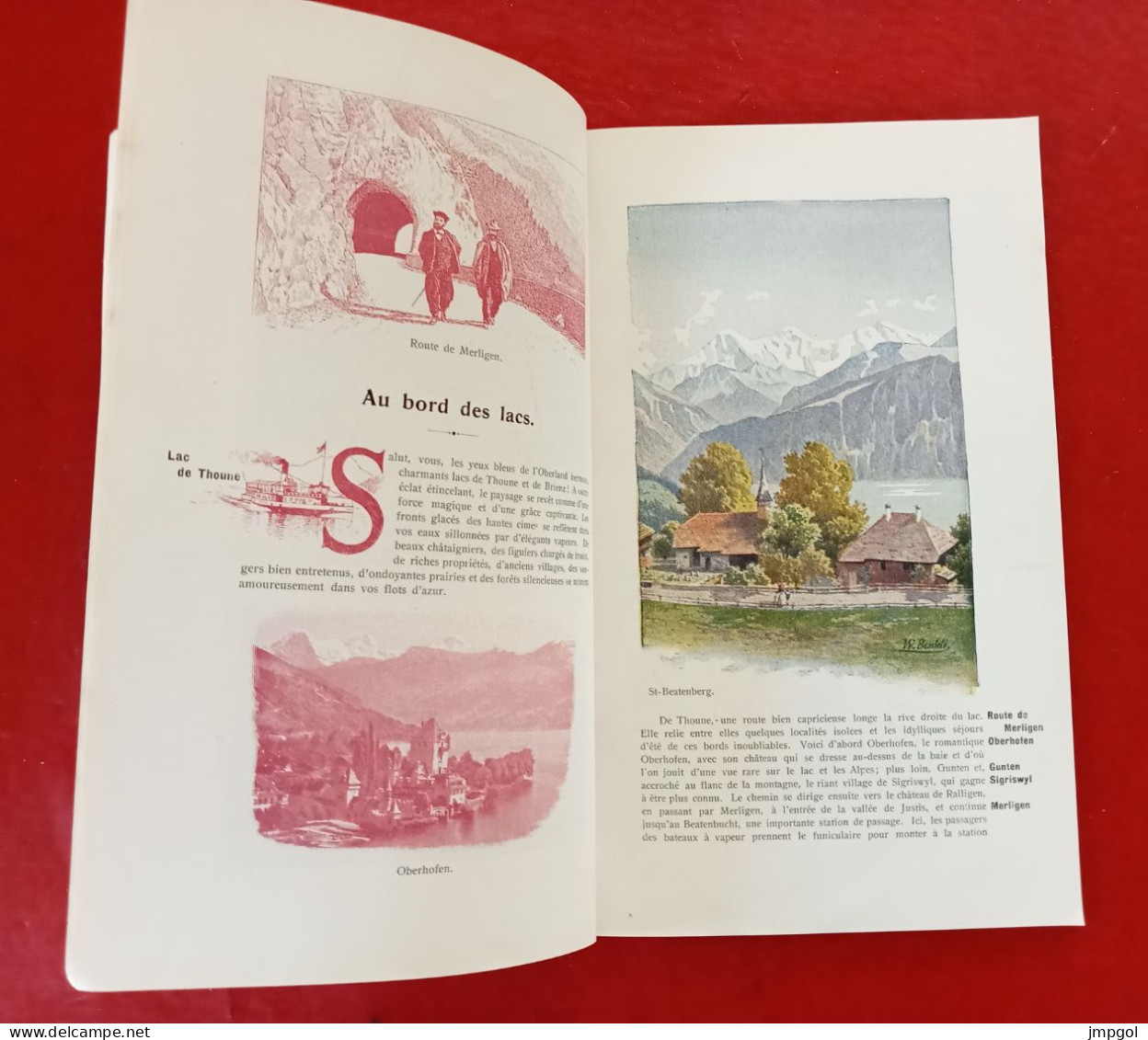 Guide Vers 1900 En Pays Bernois Oberland Thoune Aeschi Interlaken Jungfrau Chemin De Fer Wengen Grindelwald Spiez... - Dépliants Touristiques