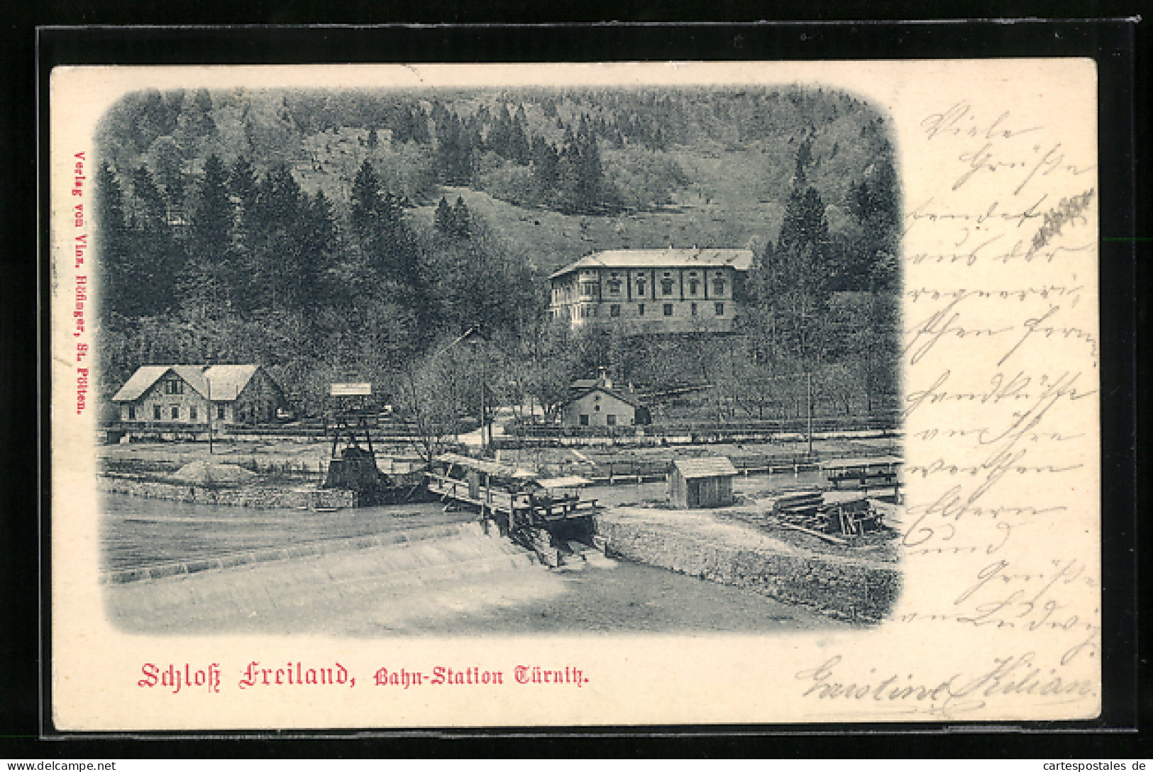 AK Türnitz, Schloss Freiland An Der Bahn-Station  - Altri & Non Classificati