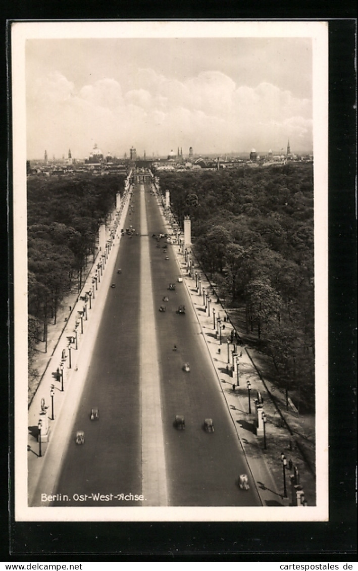 AK Berlin-Tiergarten, Stadtpanorama Mit Blick über Die Ost-West-Achse  - Tiergarten