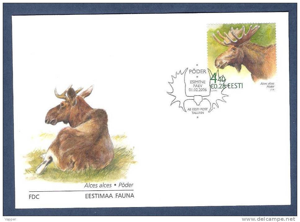 Estonia 2006  Stamp FDC Estonian Fauna The Elk. Mi 542 - Estonie
