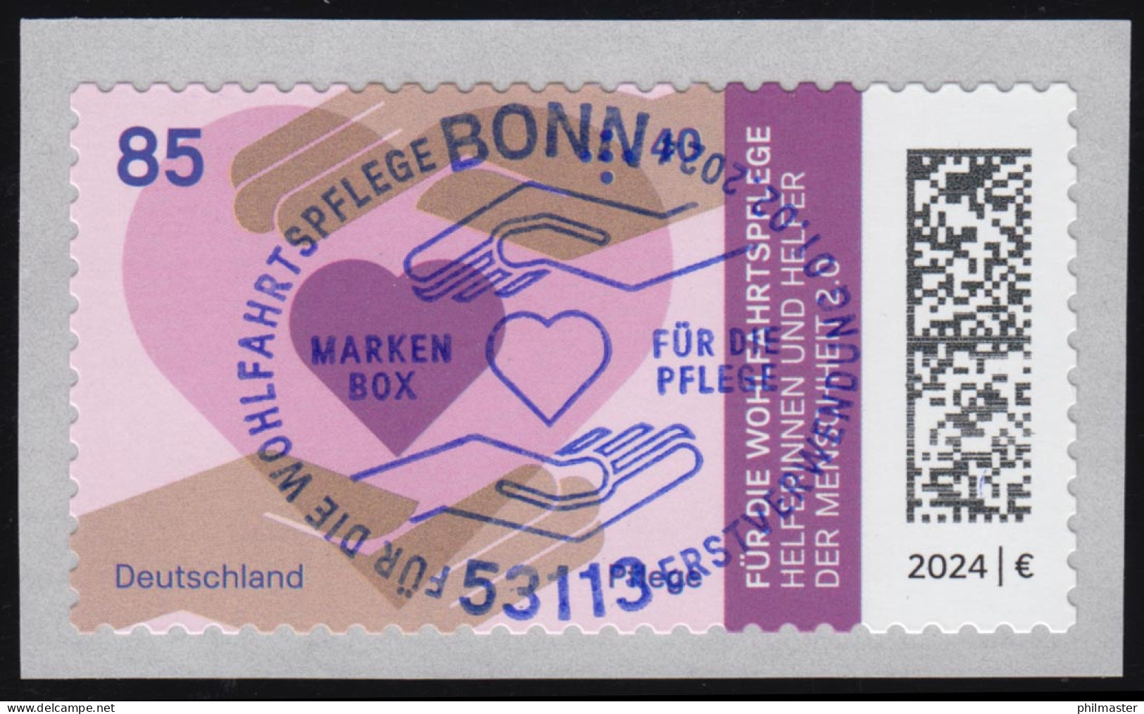 3816 Helfer - Pflege, Selbstklebend, Mit GERADER Nummer, EV-O Bonn - Roller Precancels