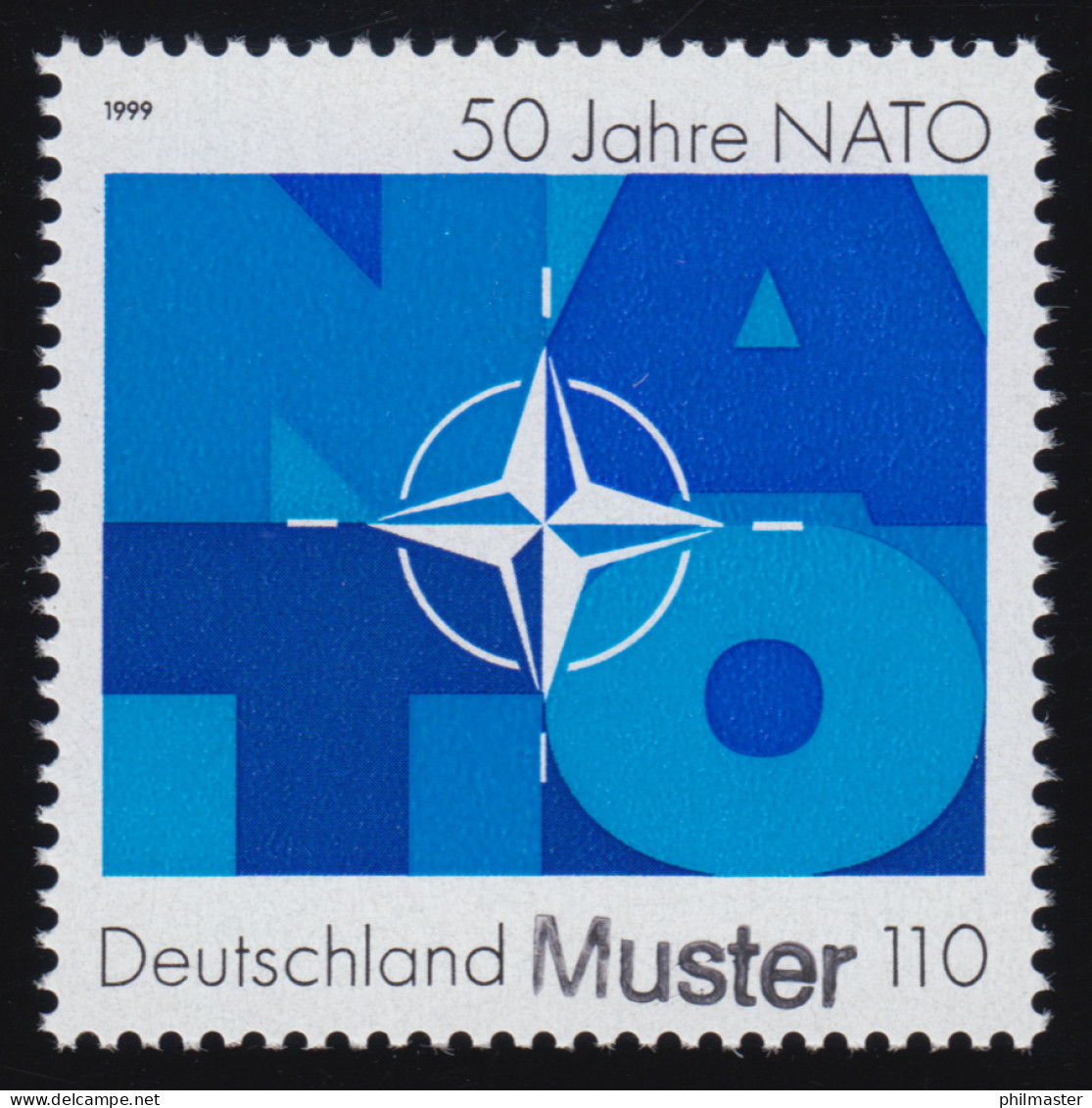 2039 NATO - Nordatlantikpakt, Muster-Aufdruck - Variétés Et Curiosités