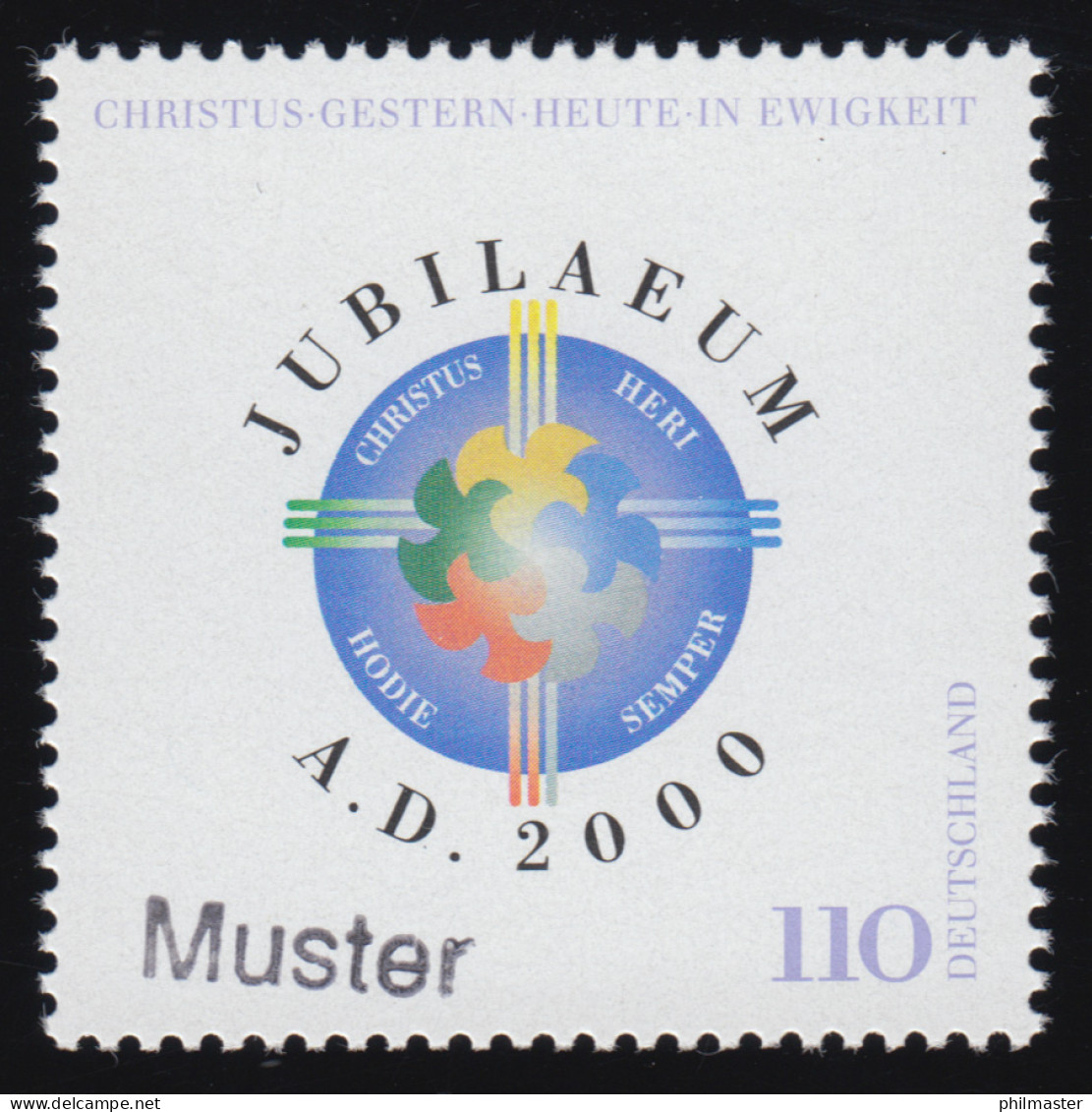 2087 Jubiläum Anno Domini 2000, Muster-Aufdruck - Variétés Et Curiosités