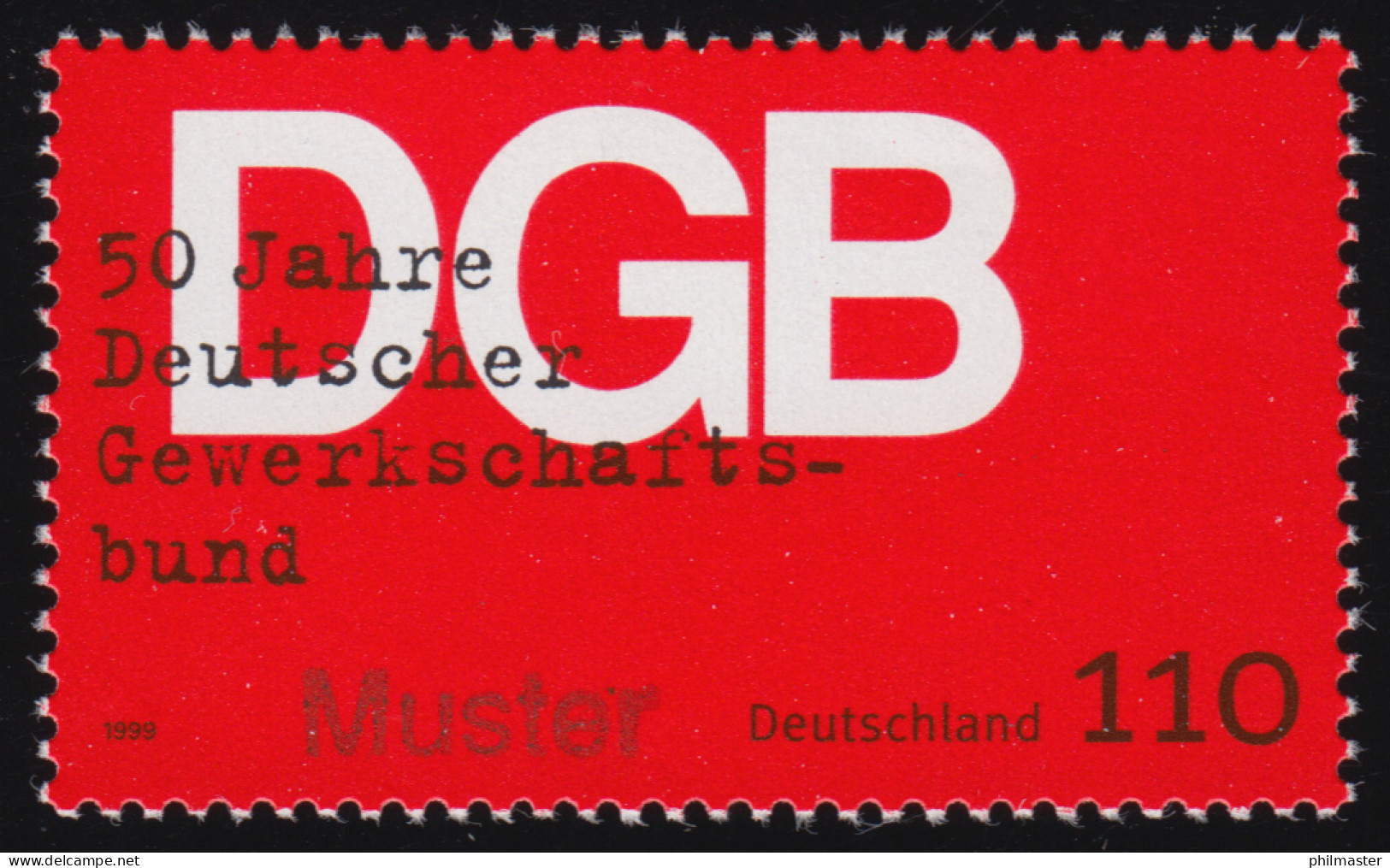 2083 Deutscher Gewerkschaftsbund, Muster-Aufdruck - Variétés Et Curiosités